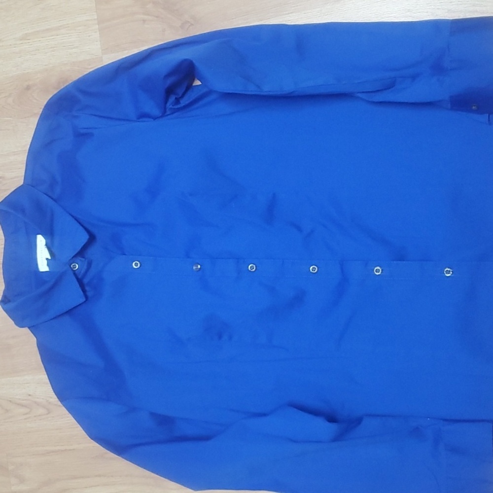 Charter Club Women's Classic Button-Front Shirt Royal blue  Size 10